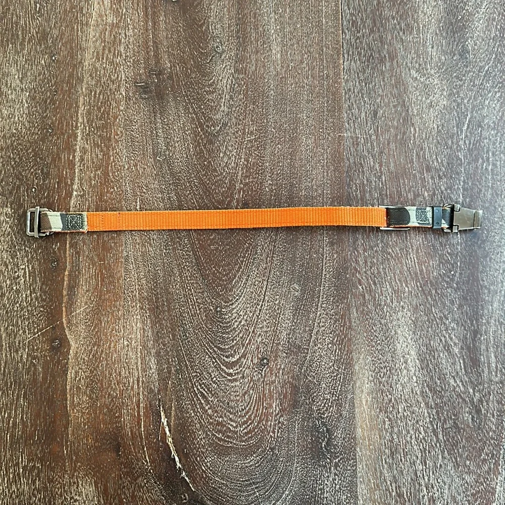 Adjustable Green Camo Dog Collar with Orange Underside Small